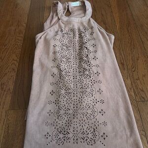 Altar'd State Pink Laser-Cut Tank Top